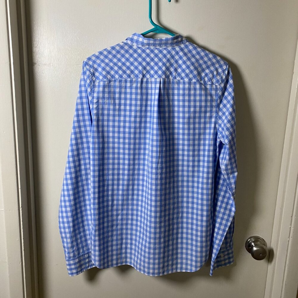 UNTUCKit Womens Blue Gingham Button Down Shirt Size 12 - Picture 2 of 9